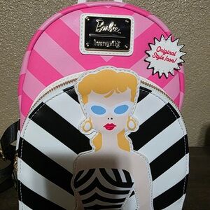 Loungefly Pink, Black & White Barbie Character Mini Backpack
